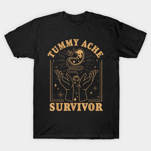 Funny Tummy Ache Survivor T-Shirt by Palette Harbor